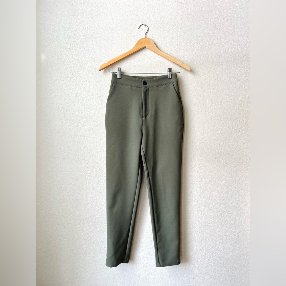 Dazy Women’s Green High Waisted Skinny Trousers Size Small Work